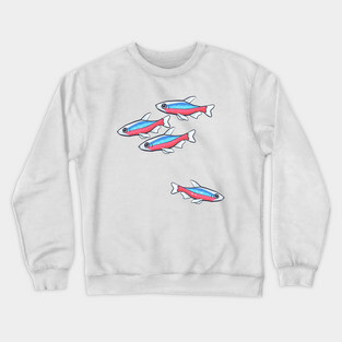 Cardinal Tetra Schooling tetra community fish design Crewneck Sweatshirt