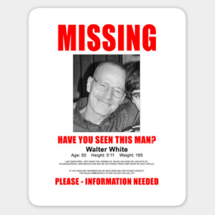 Walter White Missing Sticker
