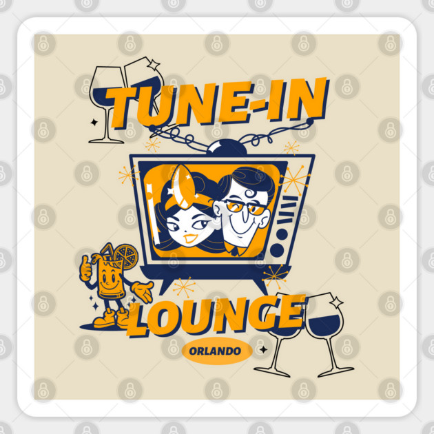 Tune-In Lounge Hollywood Studios Orlando Florida Bar Sticker by Joaddo
