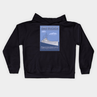 SMS Goeben 1911 German Battleship Vintage Diagram Gift Kids Hoodie