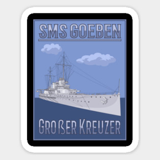 SMS Goeben 1911 German Battleship Vintage Diagram Gift Sticker