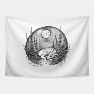 Bones of the Weary - Black and White Tapestry