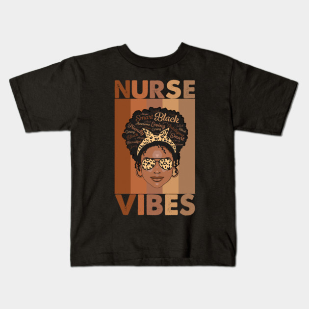 Nurse Vibes - AFRO NURSE Kids T-Shirt by Prinyos