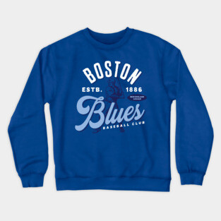 Boston Blues Baseball Crewneck Sweatshirt