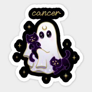 Cancer Cat Ghost with Cancer Sticker