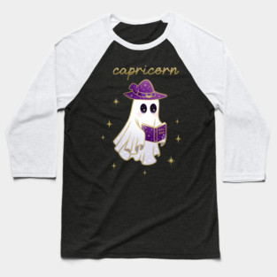 Capricorn Witch Ghost Baseball T-Shirt