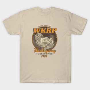 WKRP Turkey Drop (Light Print) T-Shirt