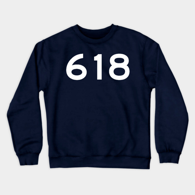 618 Area Code Crewneck Sweatshirt by Litehouse Tees
