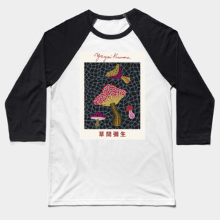 Yayoi Kusama Mushrooms Exhibition Baseball T-Shirt