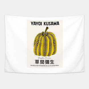 Yayoi Kusama Pumpkin Exhibition Poster Tapestry