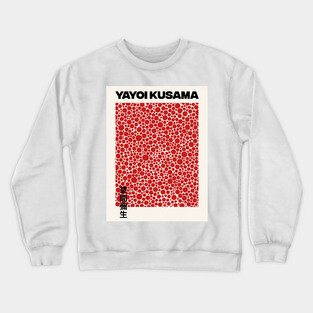 Yayoi Kusama Red Dots Exhibition Wall Art Design, Art Print Canvas Crewneck Sweatshirt