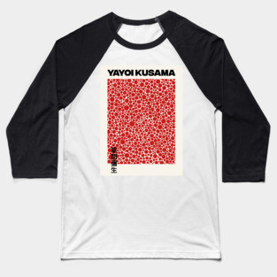 Yayoi Kusama Red Dots Exhibition Wall Art Design, Art Print Canvas Baseball T-Shirt