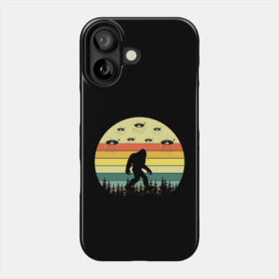 Retro Bigfoot Alien Sasquatch Cryptozoology Phone Case