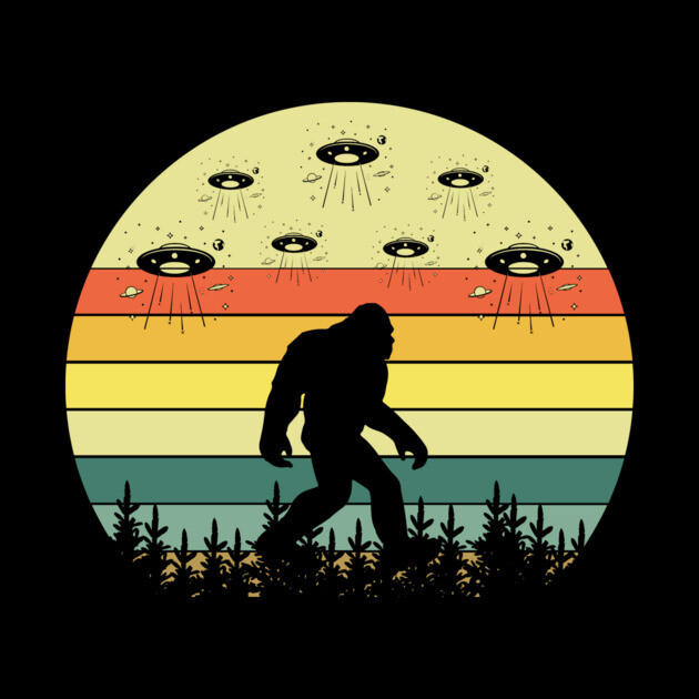 Retro Bigfoot Alien Sasquatch Cryptozoology by The WYLD Tribe