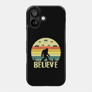 Retro Believe in Bigfoot Phone Case
