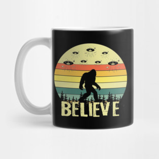 Retro Believe in Bigfoot Mug
