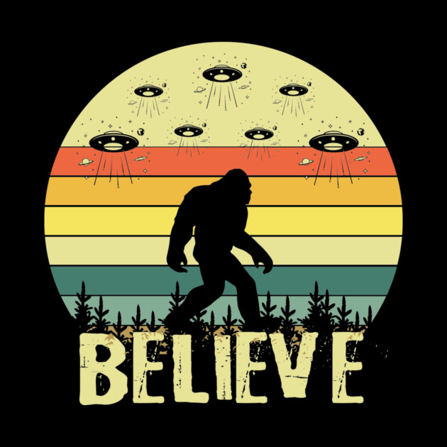 Retro Believe in Bigfoot by The WYLD Tribe