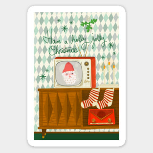 Have a Holly Jolly Retro Classic Christmas Sticker