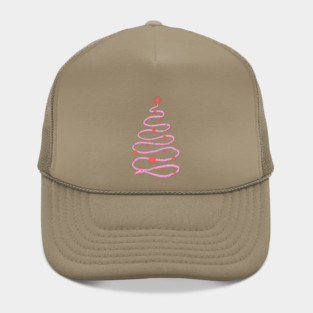 Pink swirly Christmas tree Hat