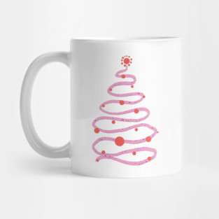 Pink swirly Christmas tree Mug