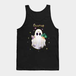Taurus Crystal & Plant Ghost Tank Top