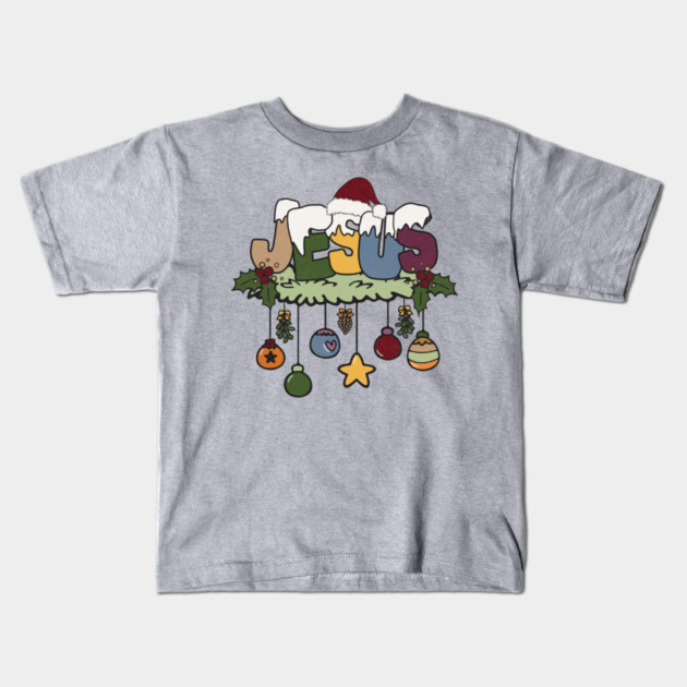 Jesus Santa Christmas Present Kids T-Shirt by The WYLD Tribe