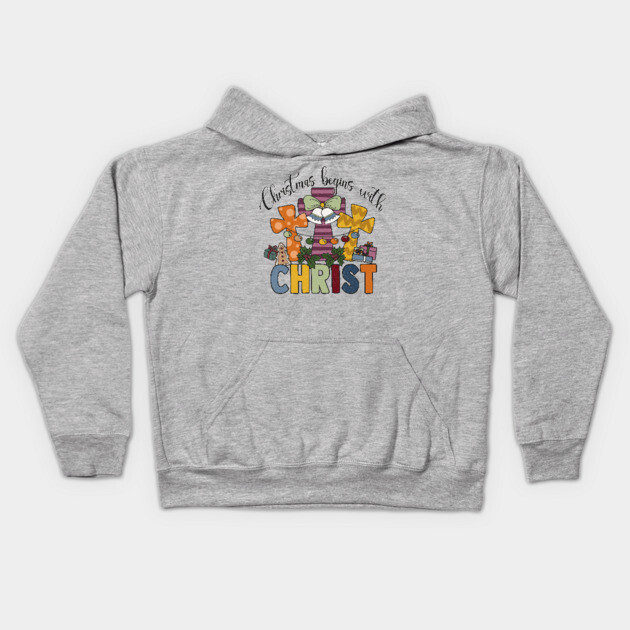 Christmas Begins With Christ Kids Hoodie by The WYLD Tribe