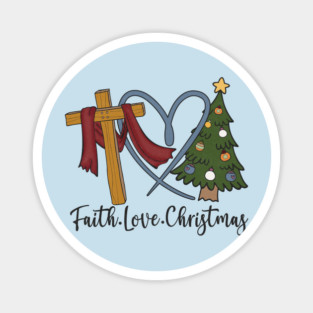 Faith Love Jesus Christmas Present Magnet