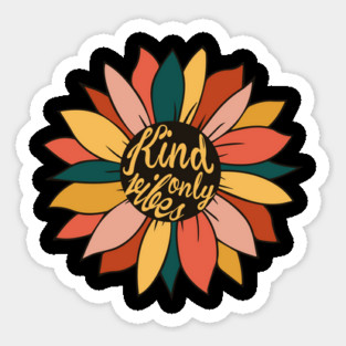 Sunflower Kind Vibes Only Colorful Magnet