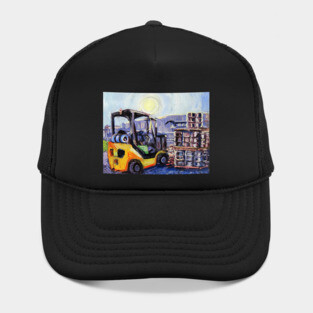 Forklift at a Brewery Moving Kegs Hat