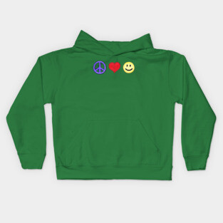 Peace Love Happiness Attire Kids Hoodie