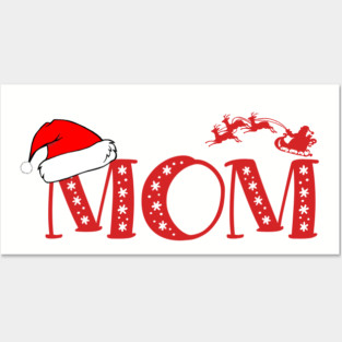 Christmas Family Name "Mom" Photo Design Shirt Posters and Art