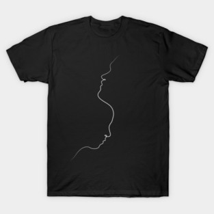 Inverted Faces | One Line Artist | Minimal Art | One Line Art | Minimalist T-Shirt