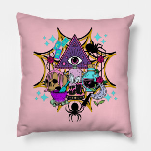 Witchy Vibes and Spiders Pillow