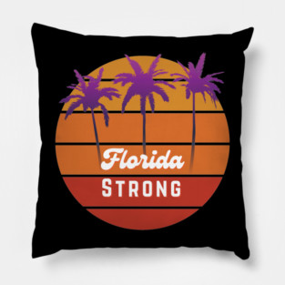 Florida Strong, Retro Sunset Florida Pillow