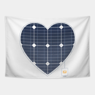 SOLAR PANEL POWER HEART SIMPLE Tapestry