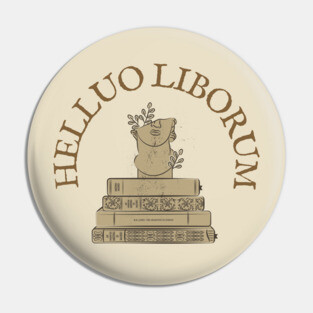 Dark Academia Latin Book Worm Pin
