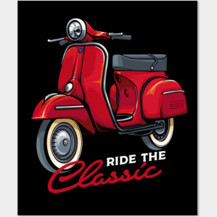 Italy Classic Vespa Scooter Moped Bike Retro Love Vintage Posters and Art