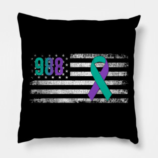 You Matter 988 Suicide Prevention Awareness Ribbon Men Women Pillow