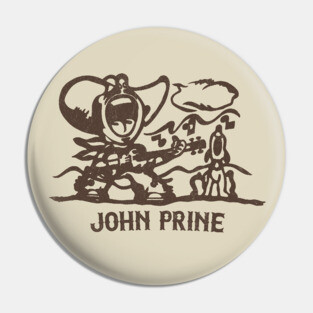 John Prine 70s Style Fan Design Pin