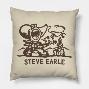 Steve Earle 70s Style Fan Design Pillow