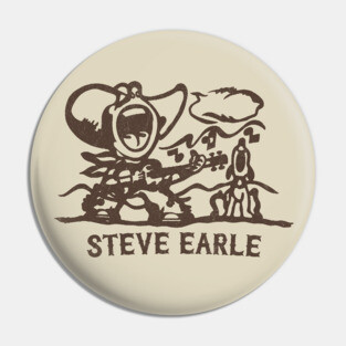 Steve Earle 70s Style Fan Design Pin