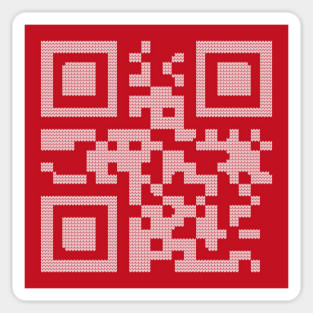 Merry Christmas! Knitted QR Code Sticker