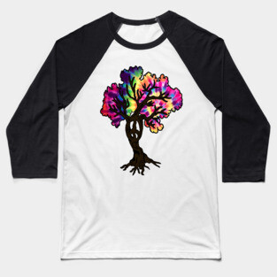 Hippie Peace Tree Baseball T-Shirt