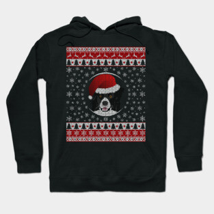 Border Collie Santa Hat Hoodie