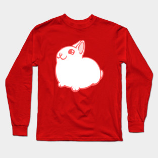 White Red-Eyed Bunny Rabbit Coney Long Sleeve T-Shirt