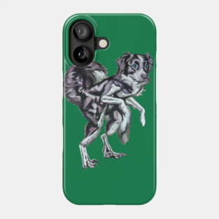 Border Collie Velociraptor Phone Case