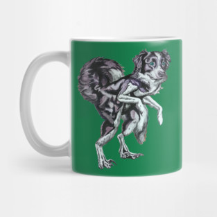 Border Collie Velociraptor Mug