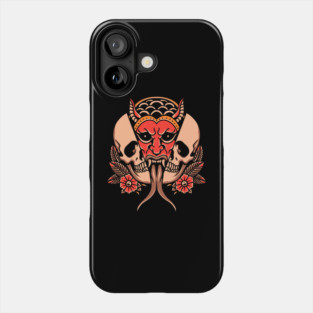 evil krampus tattoo Phone Case