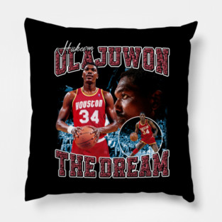 Hakeem Olajuwon The Dream Basketball Legend Signature Vintage Retro 80s 90s Bootleg Rap Style Pillow